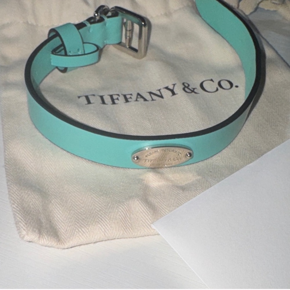 Tiffany & Co. Leather Collar in Teal